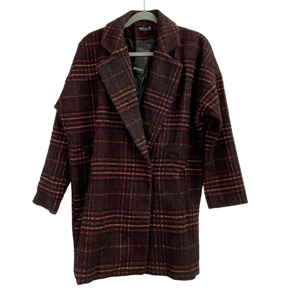 Nasty Gal "I Want You So Plaid" Oversized Boyfriend Coat Blazer Size S Jacket - Picture 3 of 9